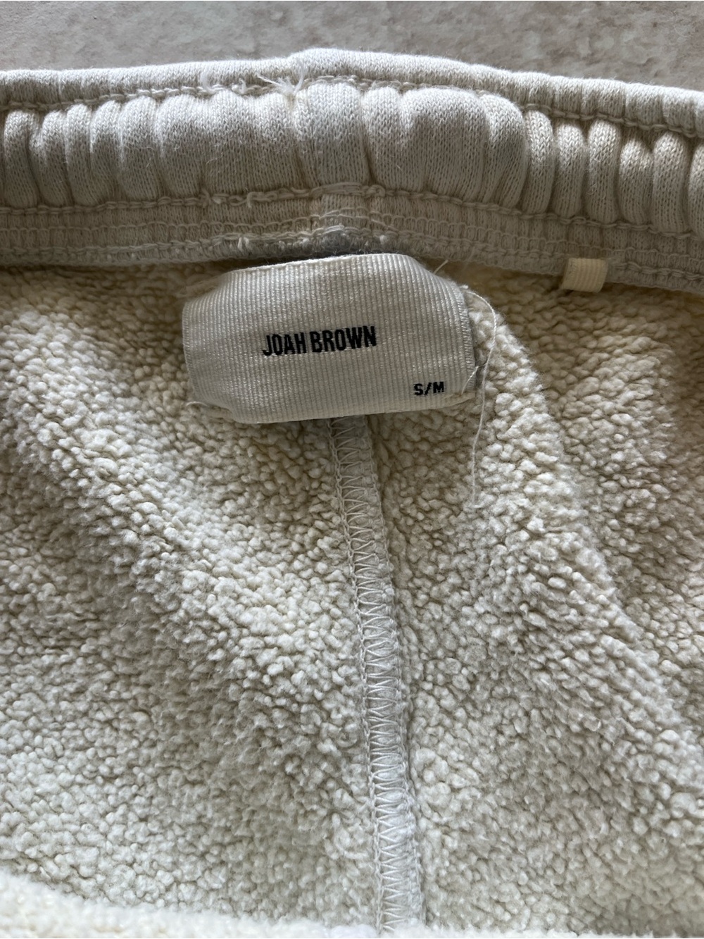 Joah Brown Cream Terry Lounge Shorts with Side Pocket - Picture 6 of 6